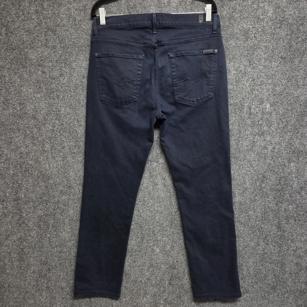 7 For All Mankind Slimmy Jeans Mens 32x29 Navy Blue Luxe Performance Denim